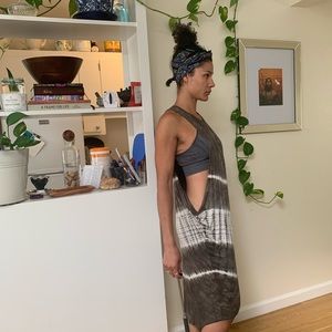 Olive green tie dye swimsuit coverup